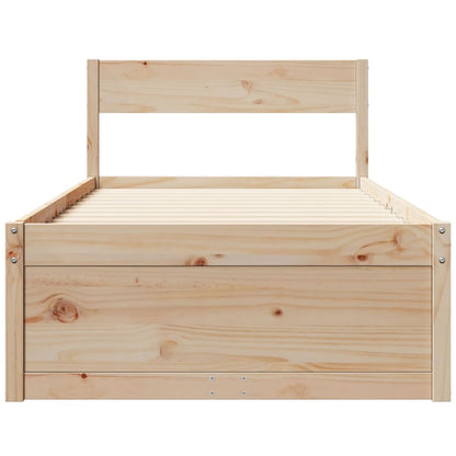 Bedframe met lades massief grenenhout 75x190 cm