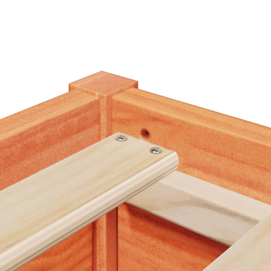 Bedframe massief grenenhout wasbruin 100x200 cm