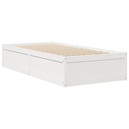 Bedframe massief grenenhout wit 90x200 cm