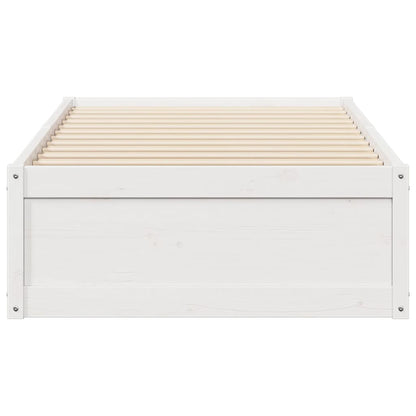 Bedframe massief grenenhout wit 90x200 cm