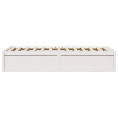 Bedframe massief grenenhout wit 90x200 cm