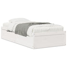 Bedframe massief grenenhout wit 90x200 cm