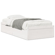 Bedframe massief grenenhout wit 90x200 cm