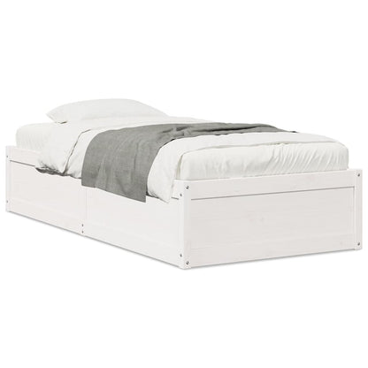 Bedframe massief grenenhout wit 90x200 cm