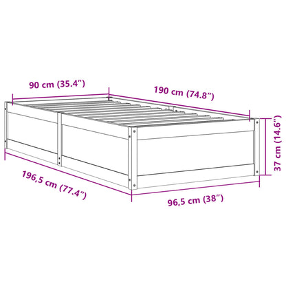 Bedframe 90x190 cm massief grenenhout