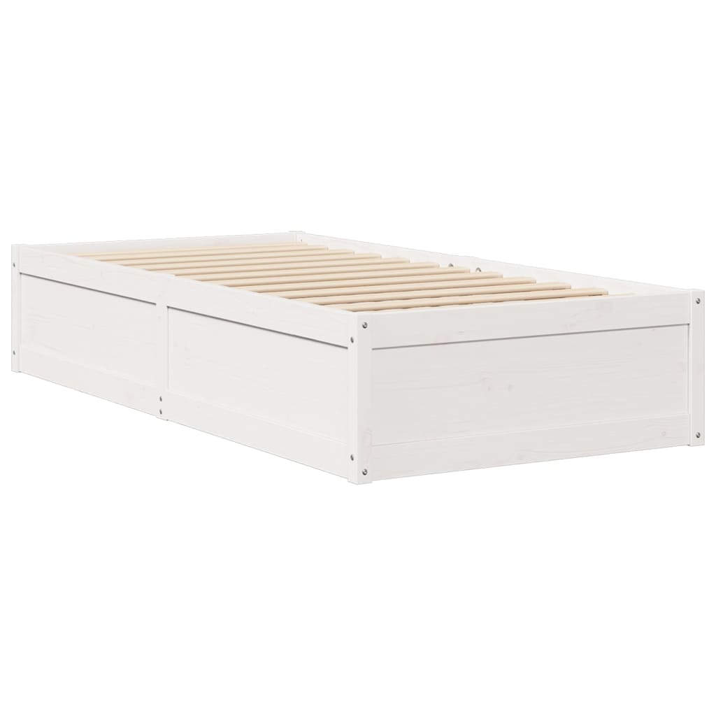 Bedframe 90x190 cm massief grenenhout wit