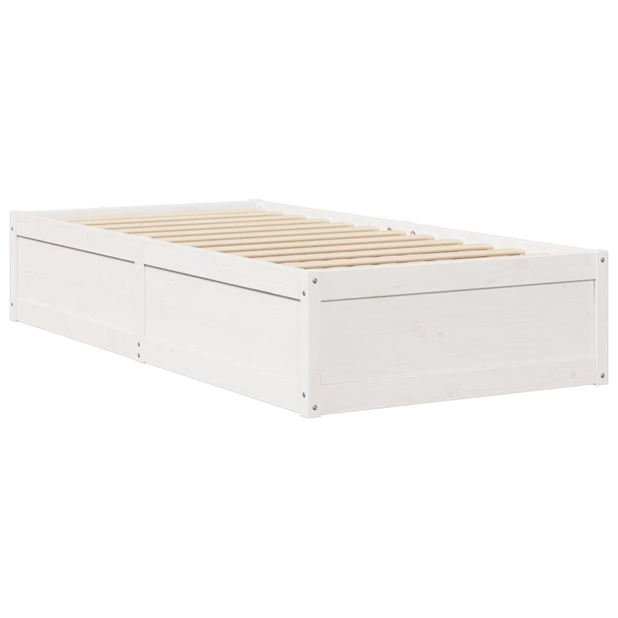 Bedframe 90x190 cm massief grenenhout wit