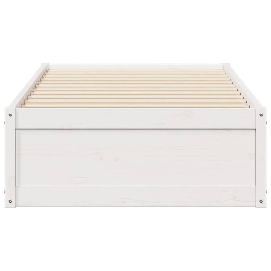 Bedframe 90x190 cm massief grenenhout wit