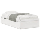 Bedframe massief grenenhout wit 90x190 cm