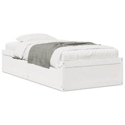 Bedframe massief grenenhout wit 90x190 cm