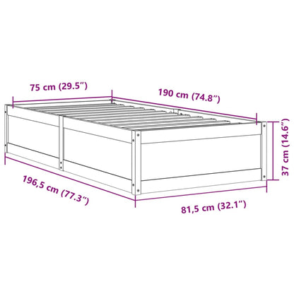 Bedframe massief grenenhout 75x190 cm