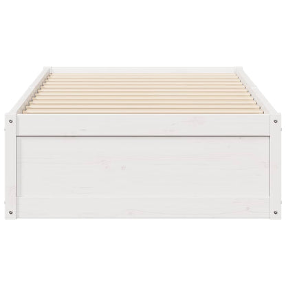 Bedframe massief grenenhout wit 75x190 cm