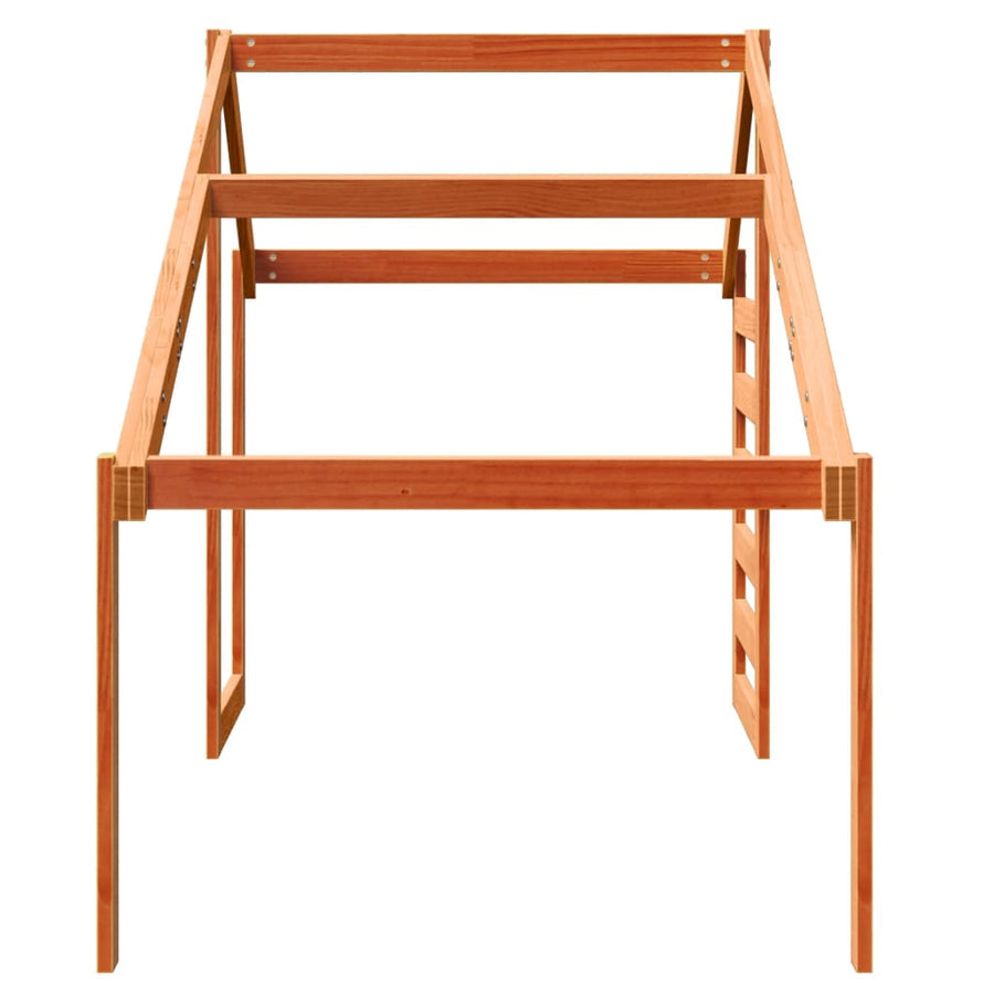 Kinderbedhuisje 198x97x113 cm massief grenenhout wasbruin