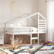 Kinderbedhuisje 188x97x113 cm massief grenenhout wit