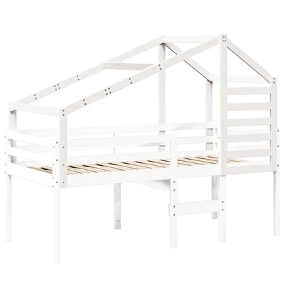 Kinderbedhuisje 188x82x113 cm massief grenenhout wit