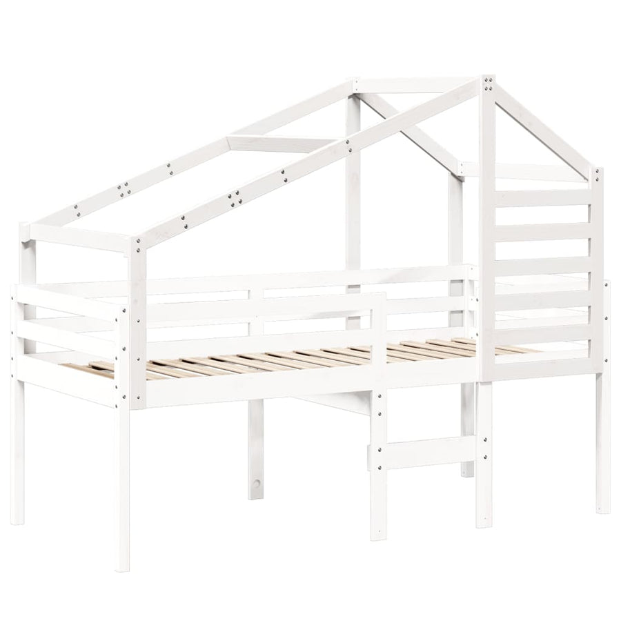 Kinderbedhuisje 188x82x113 cm massief grenenhout wit