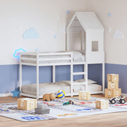 Kinderbedhuisje massief grenenhout wit 60x89x134,5 cm