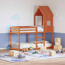 Kinderbedhuisje 60x89x134,5 cm massief grenenhout wasbruin