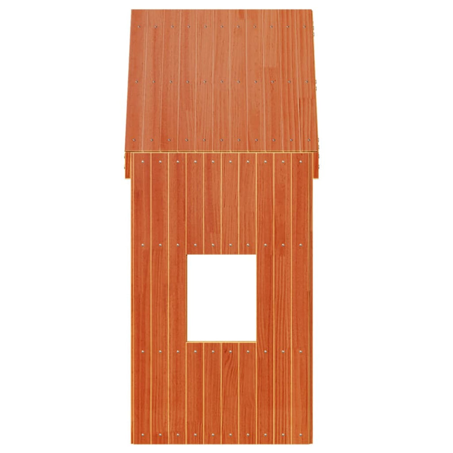 Kinderbedhuisje 60x99x139,5 cm massief grenenhout wasbruin