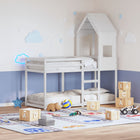 House bed 55x99x139.5 cm solid pine wood white