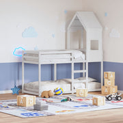 Kinderbedhuisje massief grenenhout wit 55x99x139,5 cm