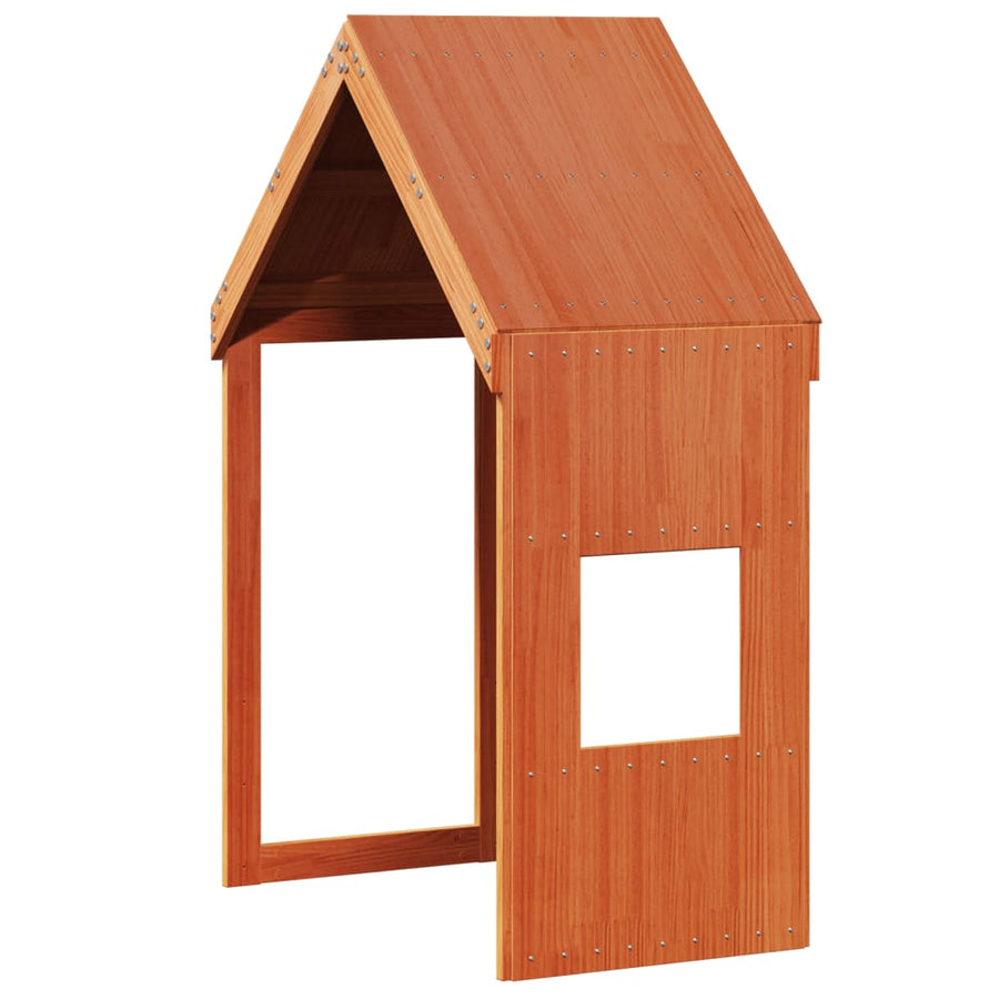 Kinderbedhuisje 5x99x139,5 cm massief grenenhout wasbruin