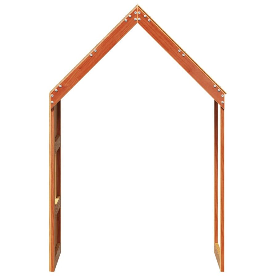Kinderbedhuisje 5x99x139,5 cm massief grenenhout wasbruin