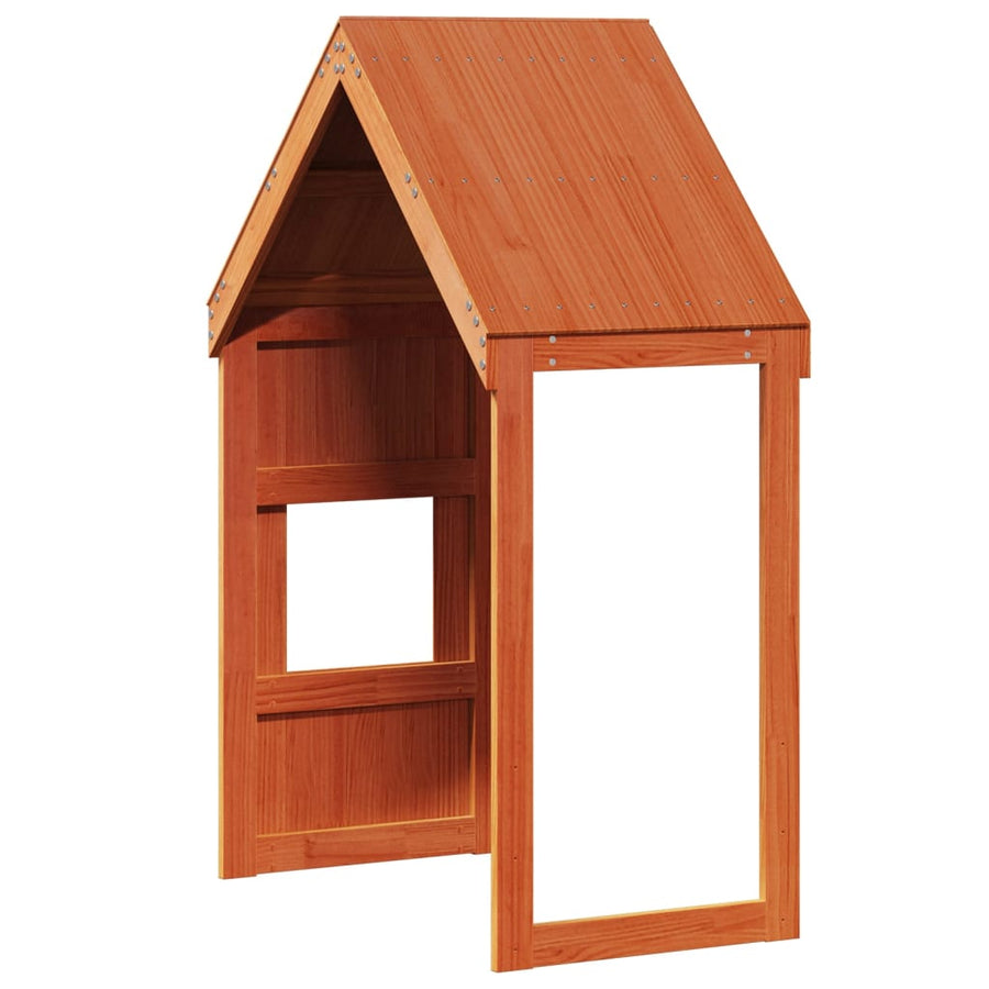 Kinderbedhuisje 5x99x139,5 cm massief grenenhout wasbruin