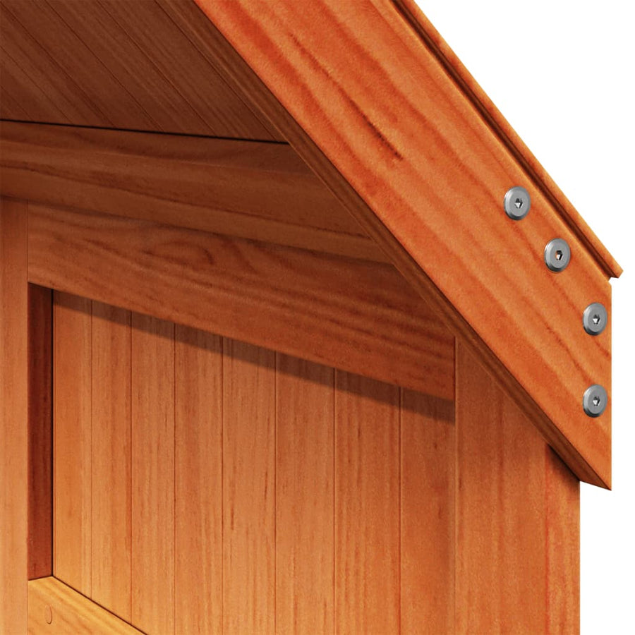 Kinderbedhuisje 5x99x139,5 cm massief grenenhout wasbruin