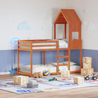 Children's Bed House 55x99x139.5 cm Solid Pine Waxed Brown