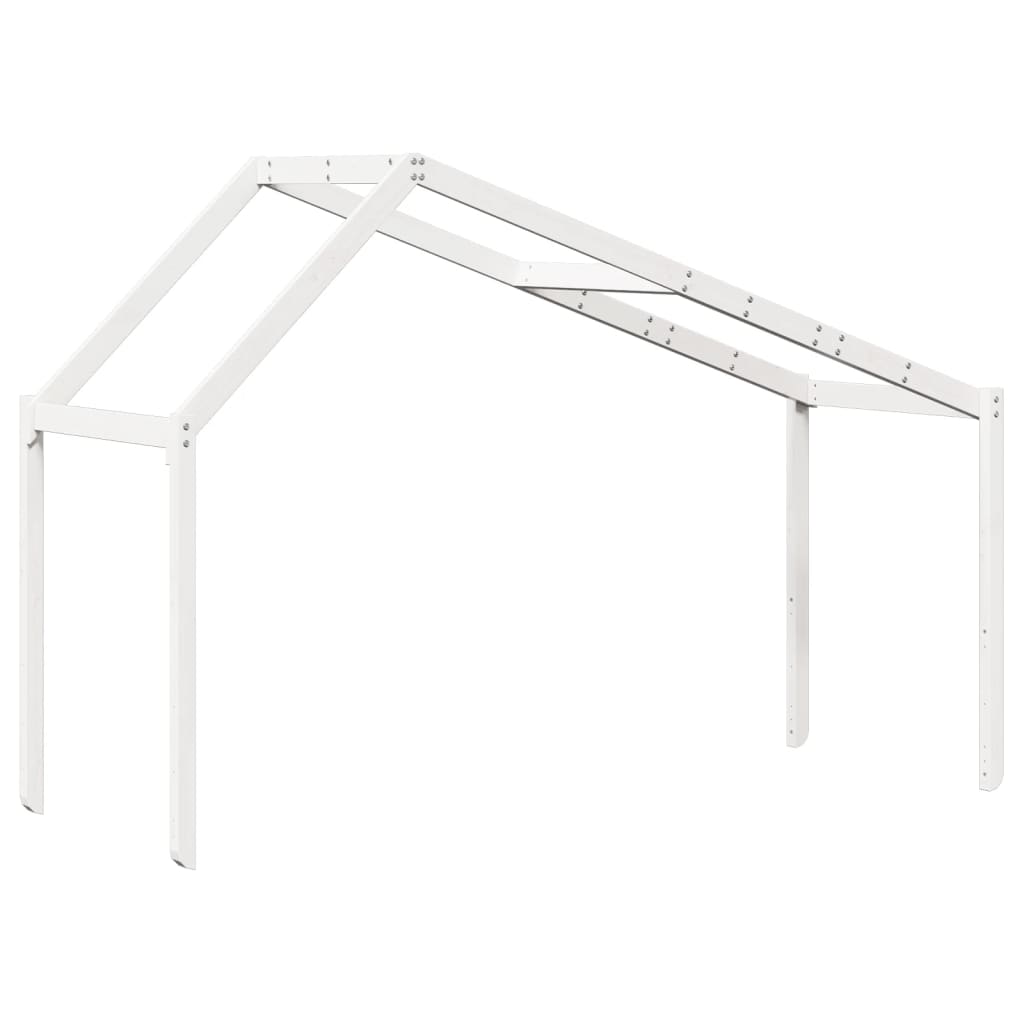 Kinderbedhuisje 213x95,5x144,5 cm massief grenenhout wit