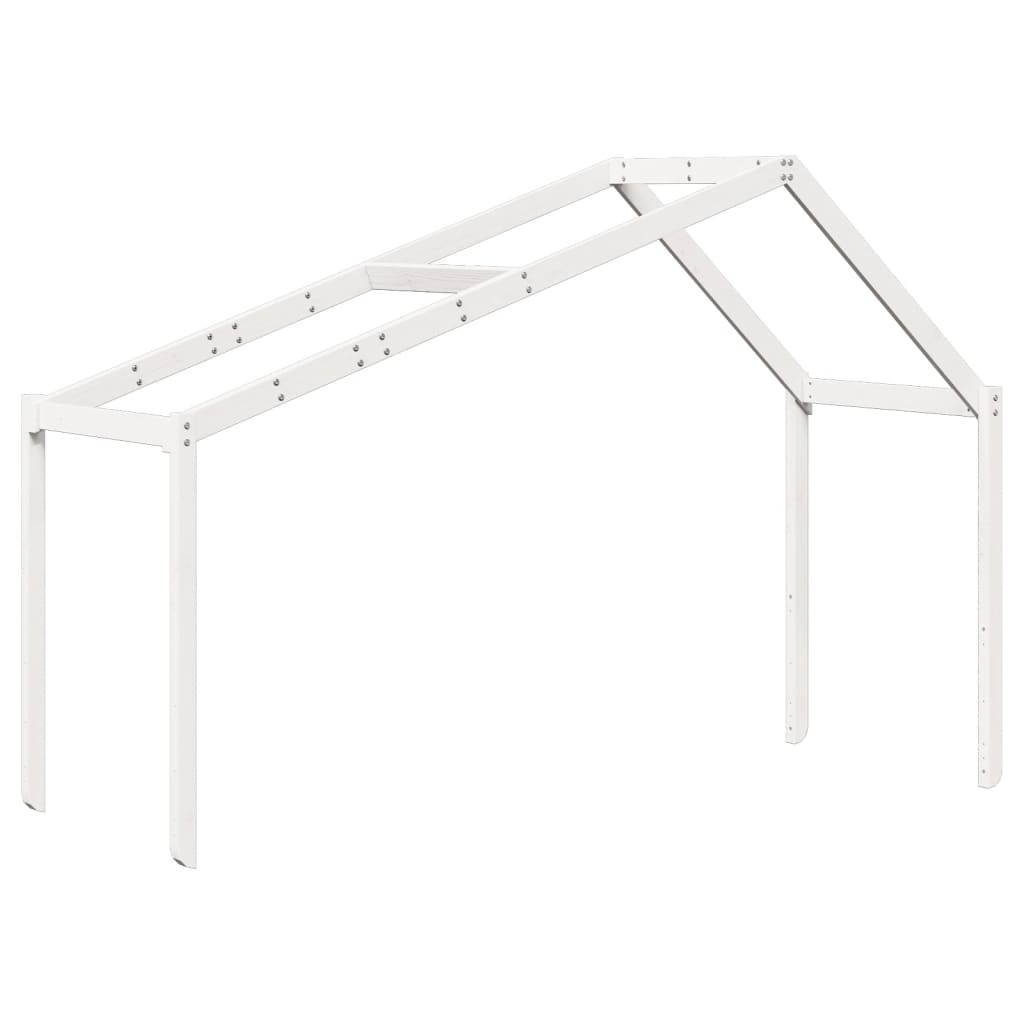 Kinderbedhuisje 213x85,5x144,5 cm massief grenenhout wit