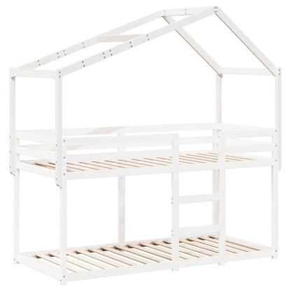Kinderbedhuisje 203x95,5x142 cm massief grenenhout wit