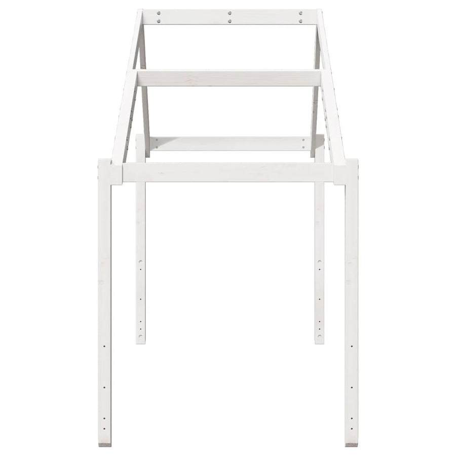 Kinderbedhuisje 203x95,5x142 cm massief grenenhout wit