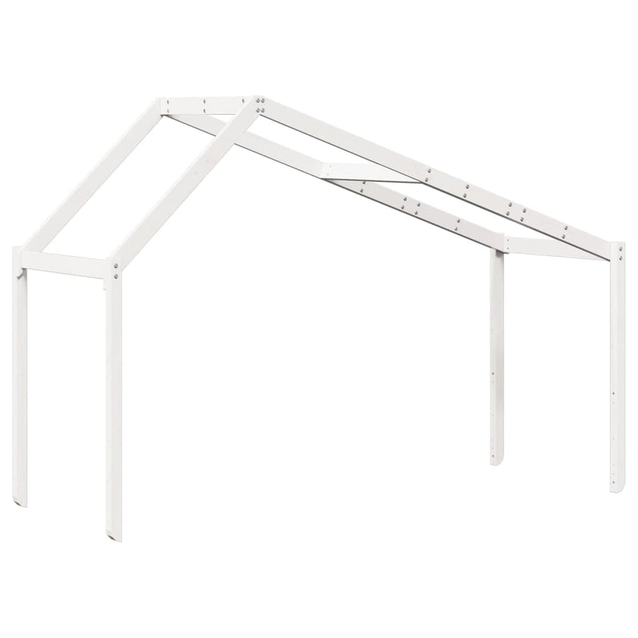 Kinderbedhuisje 203x95,5x142 cm massief grenenhout wit