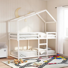 Kinderbedhuisje 203x95,5x142 cm massief grenenhout wit