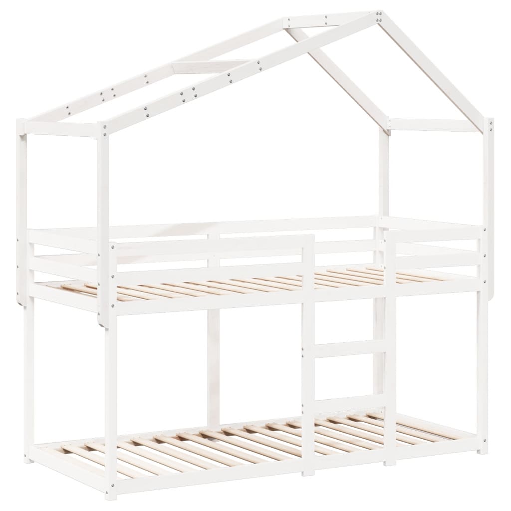 Kinderbedhuisje 203X80,5X142 Cm Massief Grenenhout 203 x 80.5 x 142 cm Wit