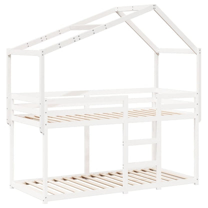 Kinderbedhuisje 203X80,5X142 Cm Massief Grenenhout 203 x 80.5 x 142 cm Wit