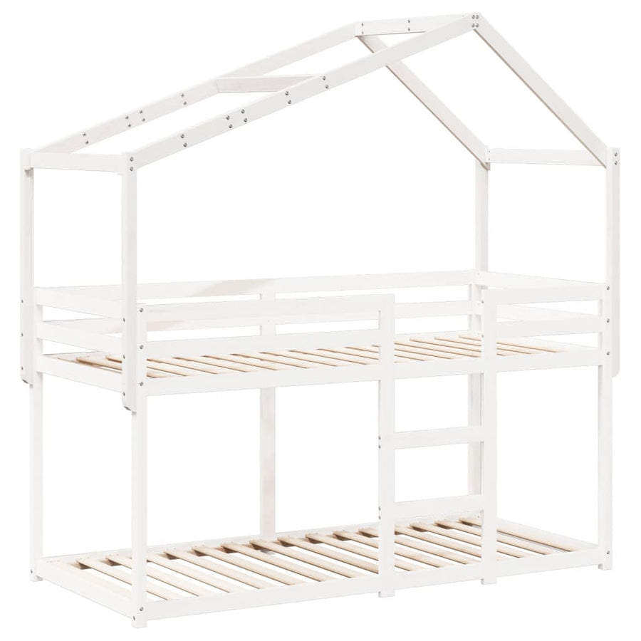 Kinderbedhuisje 203X80,5X142 Cm Massief Grenenhout 203 x 80.5 x 142 cm Wit