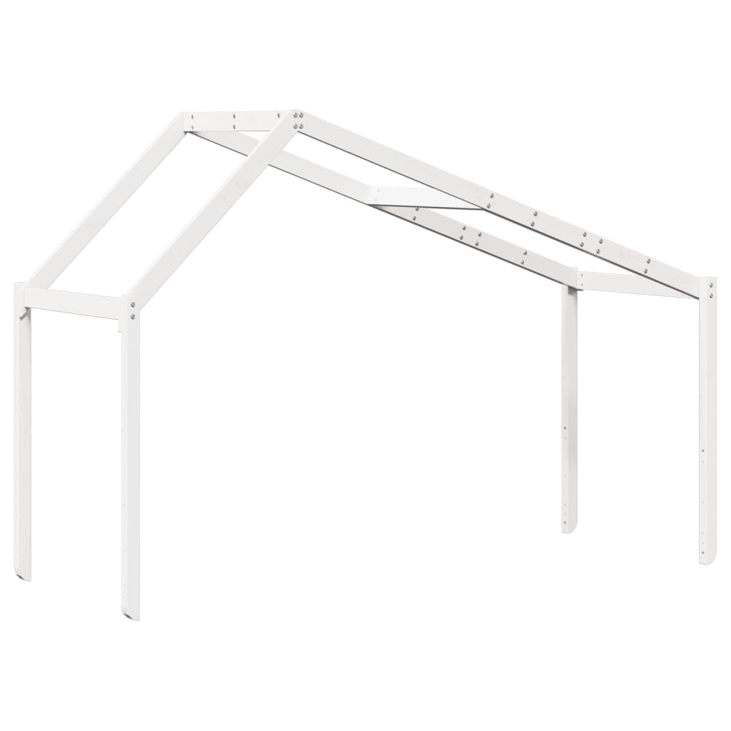 Kinderbedhuisje 203X80,5X142 Cm Massief Grenenhout 203 x 80.5 x 142 cm Wit