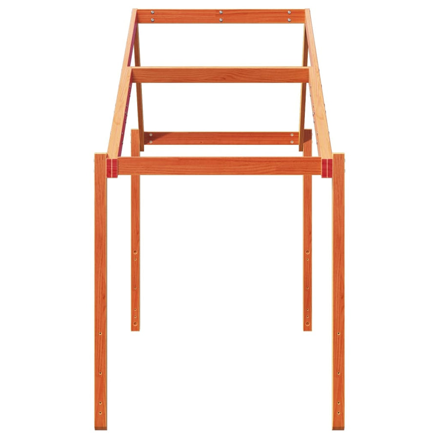 Kinderbedhuisje 203x80,5x142 cm massief grenenhout wasbruin