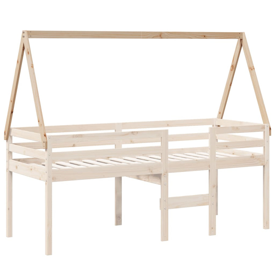 Kinderbedhuisje 209x85,5x88 cm massief grenenhout