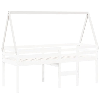 Kinderbedhuisje 209X85,5X88 Cm Massief Grenenhout 209 x 85.5 x 88 cm Wit