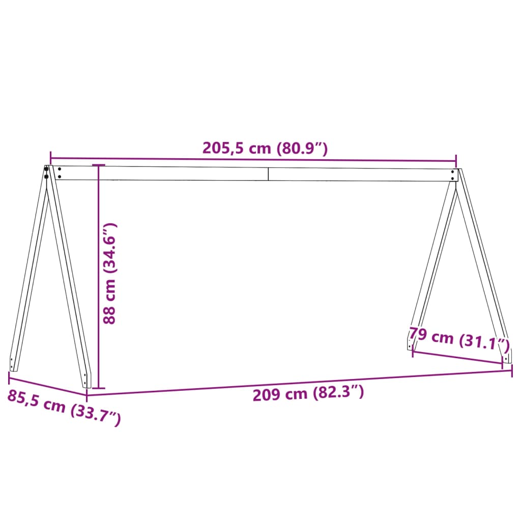 Kinderbedhuisje 209X85,5X88 Cm Massief Grenenhout 209 x 85.5 x 88 cm Wit