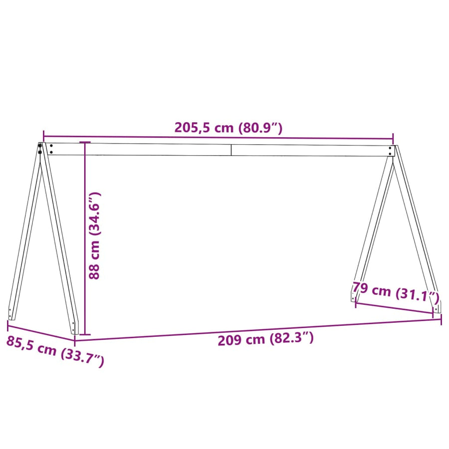 Kinderbedhuisje 209X85,5X88 Cm Massief Grenenhout 209 x 85.5 x 88 cm Wit