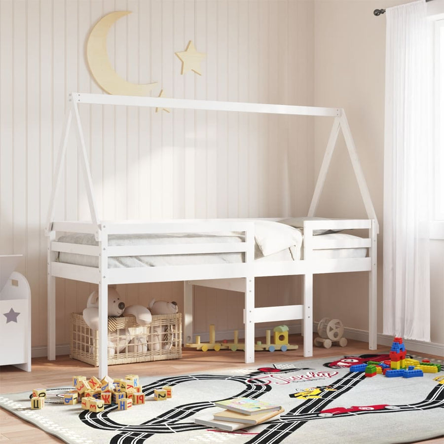Kinderbedhuisje 209X85,5X88 Cm Massief Grenenhout 209 x 85.5 x 88 cm Wit