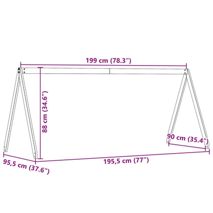 Kinderbedhuisje 199x95,5x88 cm massief grenenhout wit
