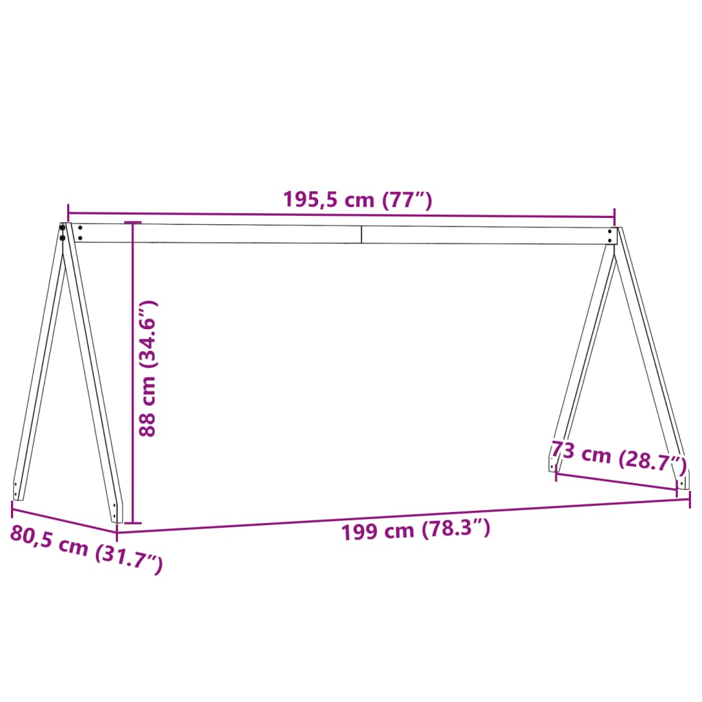 Kinderbedhuisje 199x80,5x88 cm massief grenenhout wit