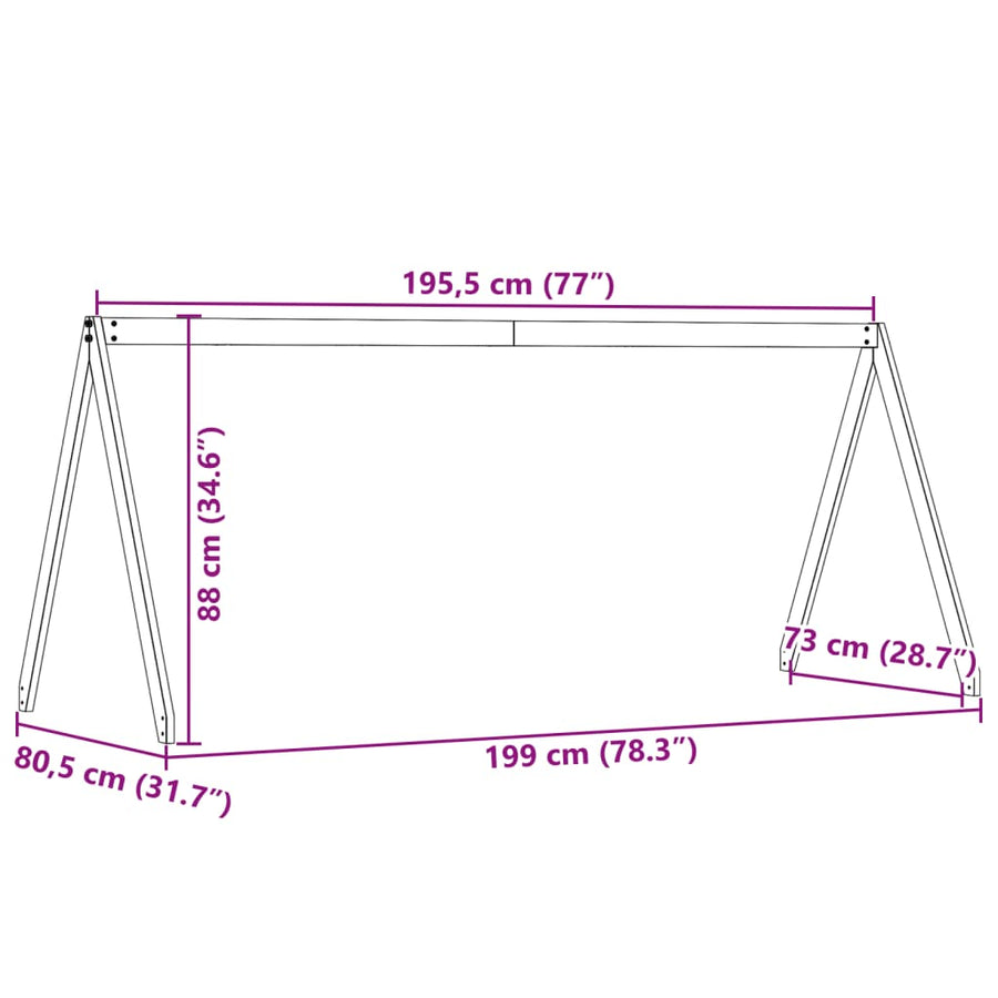 Kinderbedhuisje 199x80,5x88 cm massief grenenhout wit