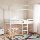 Children's bed house 217x95.5x159 cm solid pine white